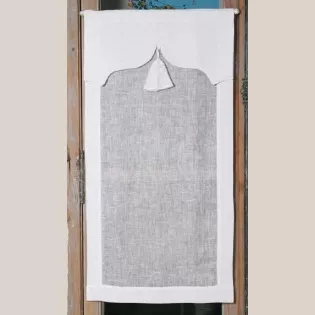 Brise-Bise sur-mesure Lin Blanc modèle Paquerette