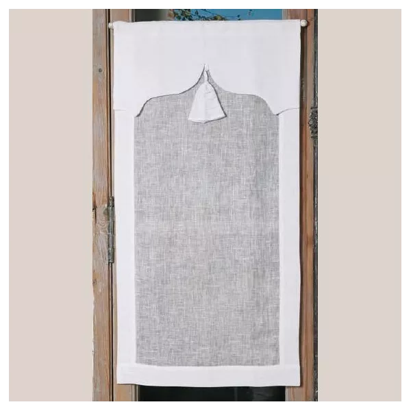 Brise-Bise sur-mesure Lin Blanc modèle Paquerette
