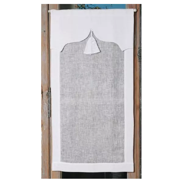 Brise-Bise sur-mesure Lin Blanc modèle Pâquerette Rideau