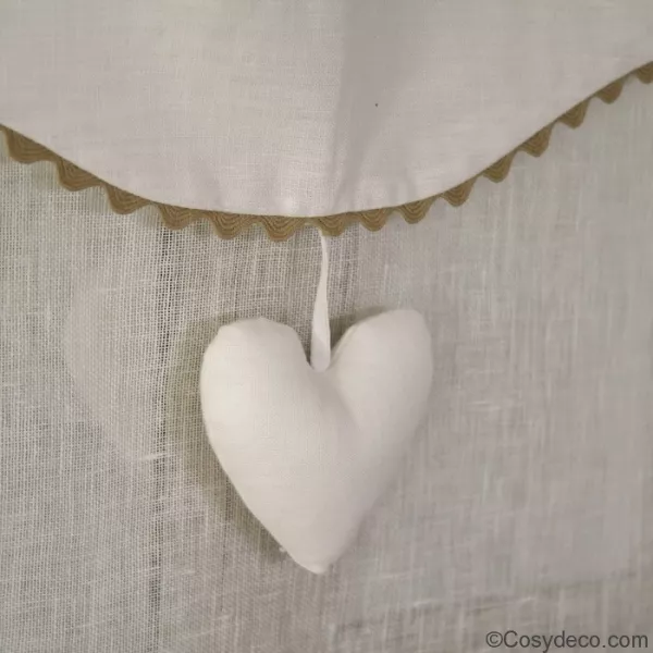 Store réglable coeur en Lin et croquet largeur au choix