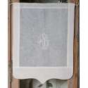 Rideau Brise-vue Sur-mesure Lin Blanc et Monogramme