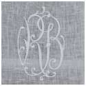 Brise-bise Lin Blanc Monogramme sur Mesure Marguerite