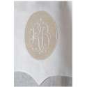Rideau Long Brodé en Lin Blanc Sur-Mesure Style ancien