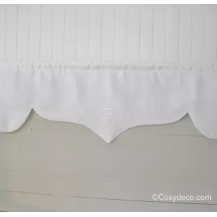 Grande Cantonnière Lin Blanc Monogramme Années 30