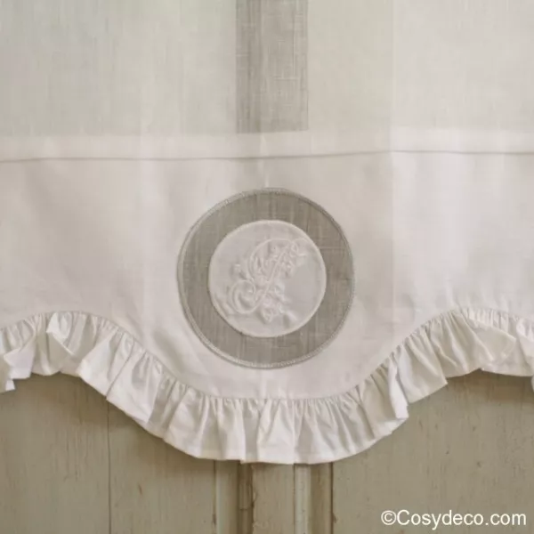 Rideau Brise-Bise Monogramme et Froufou