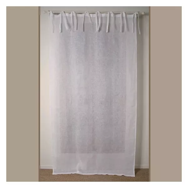 Long rideau sur-mesure voilage lin blanc
