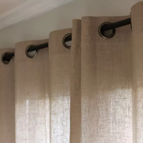 Long rideau Lin naturel confection sur-mesure