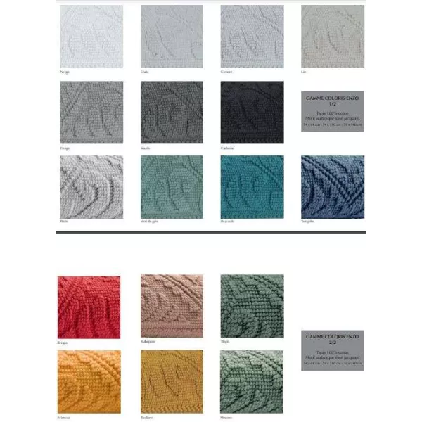 Tapis Coton Blanc Enzo Vivaraise
