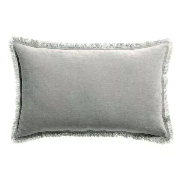 Coussin Velours frangé Rectangulaire 40x65 Perle