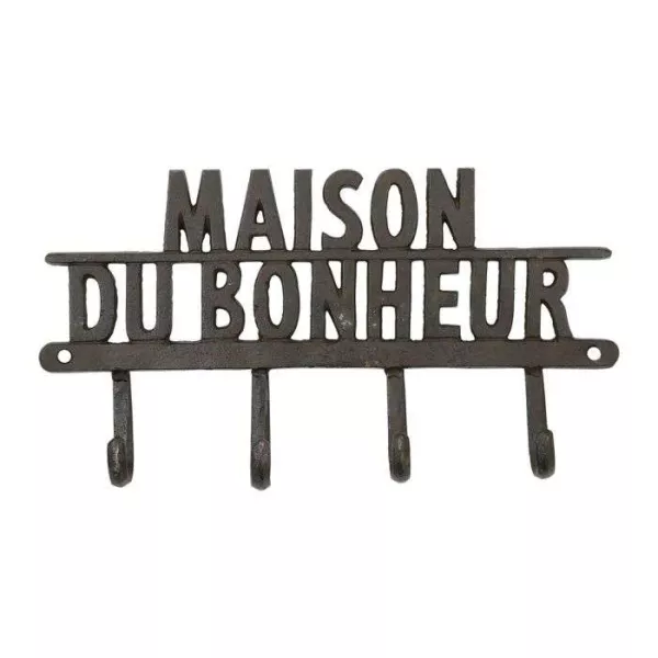 Patère Maison du Bonheur en Fonte