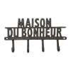 Patère Maison du Bonheur en Fonte