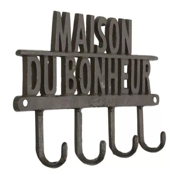 Patère Maison du Bonheur en Fonte